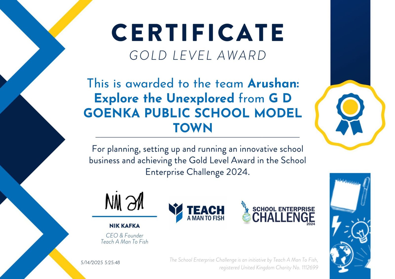 Avani Goenka Achievement and Awards 